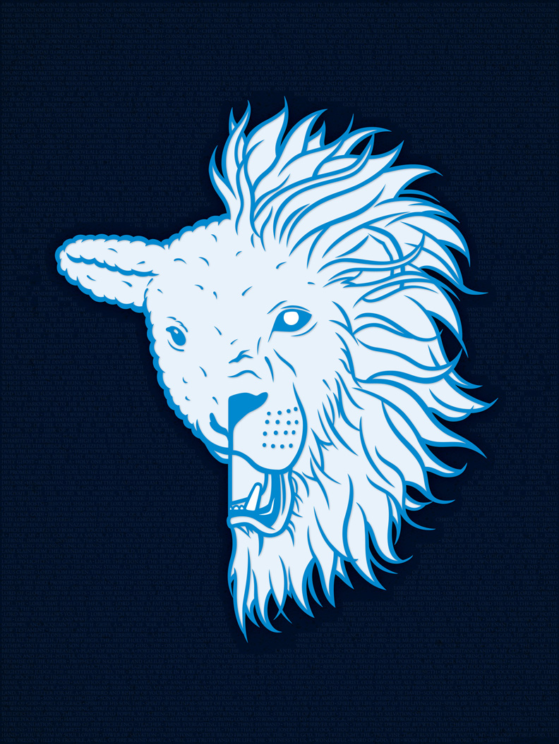 Vector illustration of a half-Lion and half-lamb animal, which is symbolic of Jesus. Inspired by Revelation Chapter 5 and John Chapter 1.